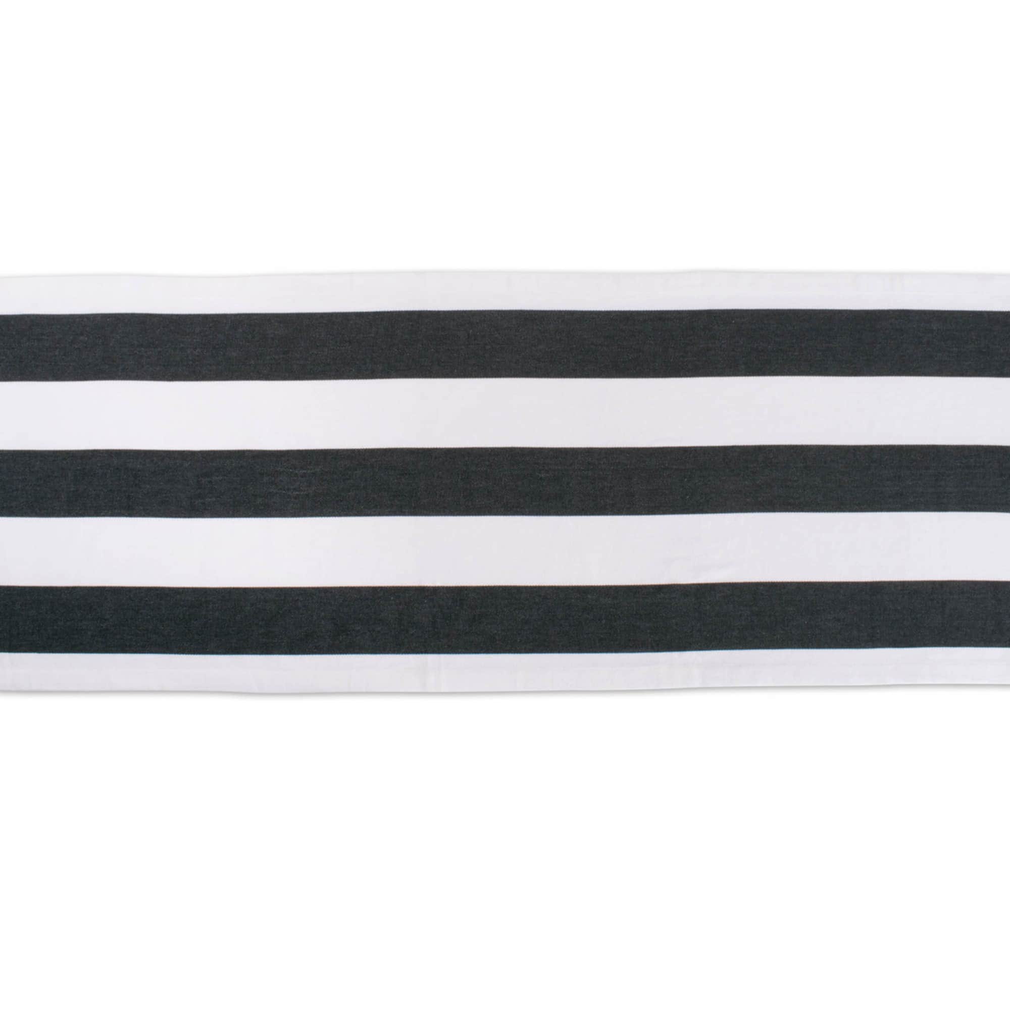 Black/White Dobby Stripe Table Runner 18" x 72"
